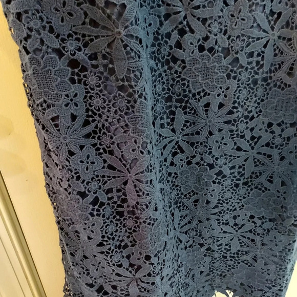NWT J. Crew Navy Blue Crochet Lace Slip Dress in Size 16 - Picture 8 of 14